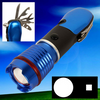 Multi Function 3W Zoom LED Flashlight Torch Lights Escape Hammer Camping Equipment